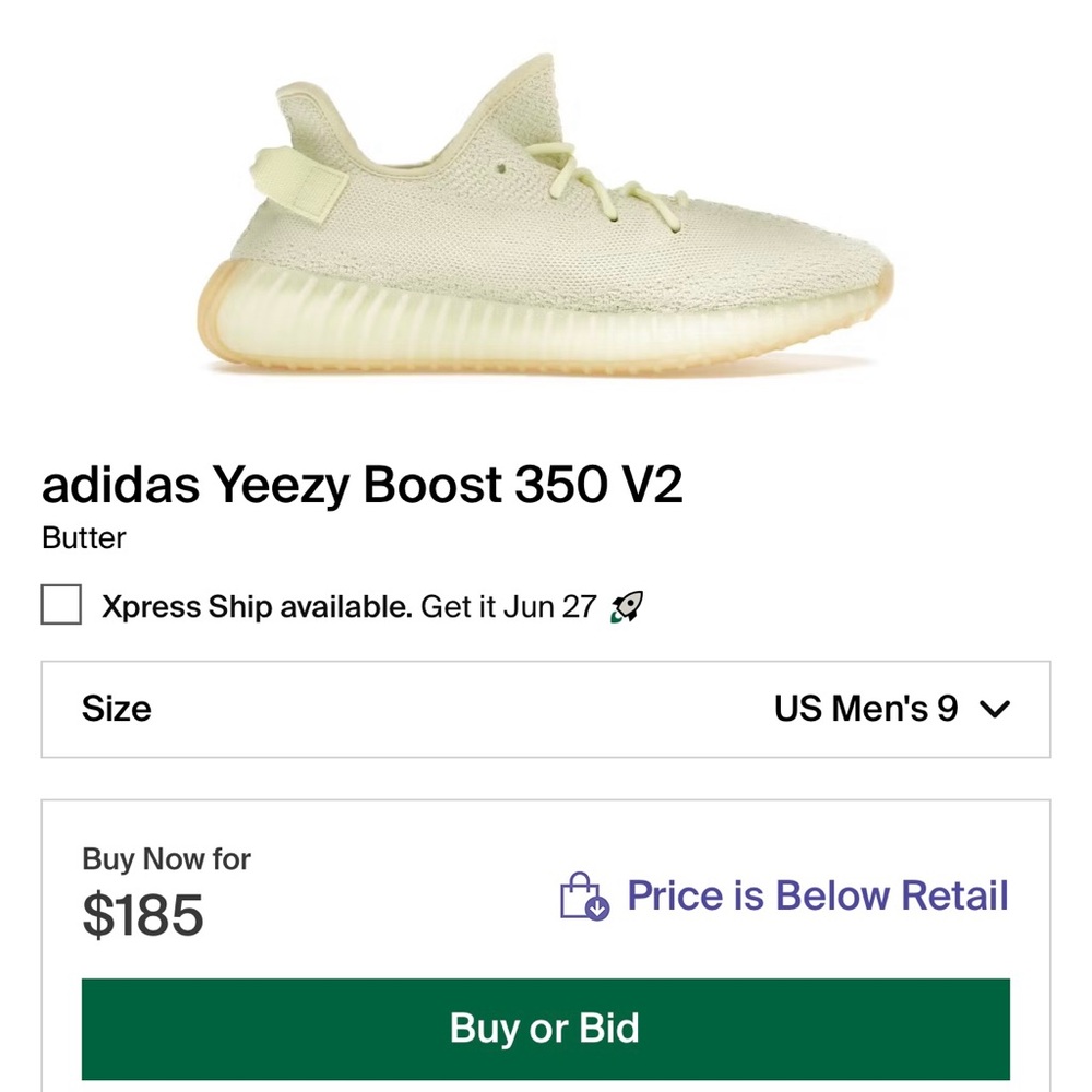 EUC Men’s Size 9 (Euro Sz 42.5) Adidas X Yeezy Boost 350 V2 Sneakers In Butter - Picture 4 of 15